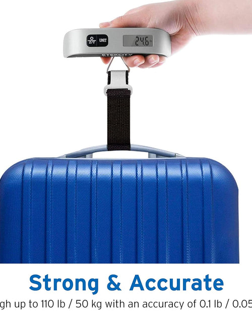 Load image into Gallery viewer, Luggage Scale, Digital Portable Handheld Suitcase Weight for Travel with Rubber Paint, Temperature Sensor, 110 Pounds, Battery Included

