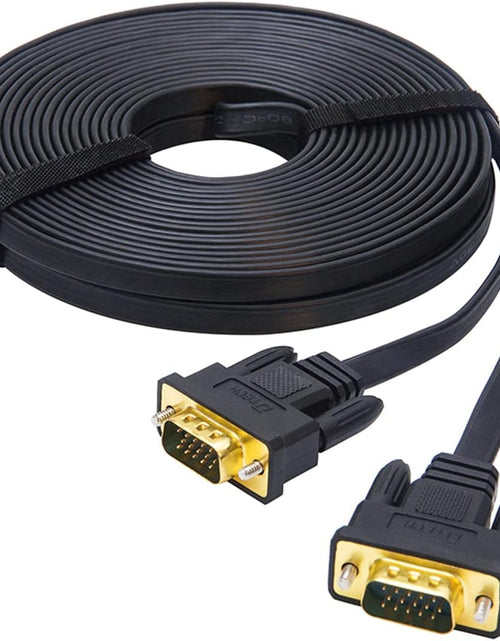 Load image into Gallery viewer, 15M Ultra Thin Flat Type Computer Monitor VGA Cable Standard 15 Pin Male to Male VGA Wire 50 Feet
