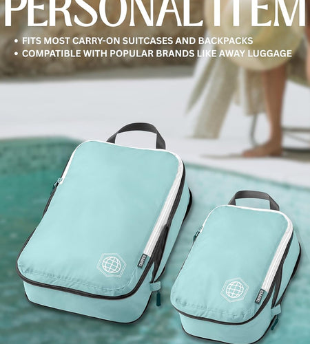 Compression Packing Cubes Set for Travel - Lightweight, Durable Clothes Organizer for Carry-On Luggage and Suitcases by