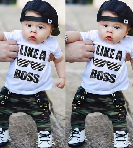 0-3Y Newborn Infant Toddler Baby Boy Clothes Set Kids Boys Cute Short Sleeve T-Shirt Top+Pants Outfits Clothing Set