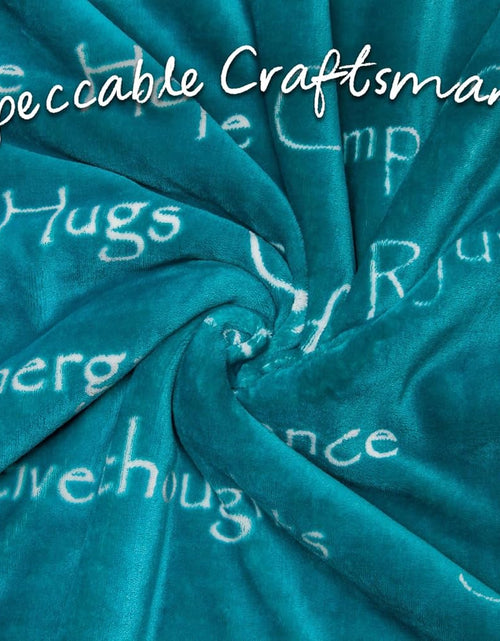 Load image into Gallery viewer, Premium Healing Warm Hugs Caring Gift Blanket - for Positive Energy Love Support Comfort Strength - Cancer Chemo Surgery Get Well Gift - Patient Women Men Friend (Twin) Teal

