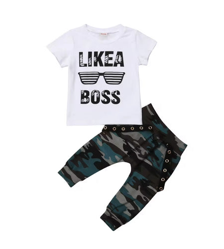 0-3Y Newborn Infant Toddler Baby Boy Clothes Set Kids Boys Cute Short Sleeve T-Shirt Top+Pants Outfits Clothing Set