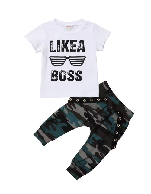 Load image into Gallery viewer, 0-3Y Newborn Infant Toddler Baby Boy Clothes Set Kids Boys Cute Short Sleeve T-Shirt Top+Pants Outfits Clothing Set
