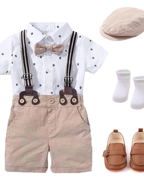 Load image into Gallery viewer, Hot Baby Boy Clothing Suit Newborn Handsome Romper Bow Set Birthday Festival Gift Jumpsuit Hat Toddler Boys Wedding Outfit Dress
