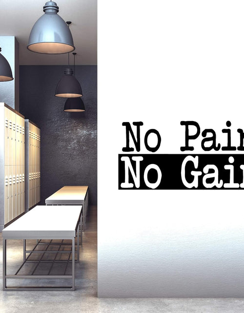 Load image into Gallery viewer, Extra Large Gym Wall Decal | No Pain No Gain Inspirational Gym Decor Wall Sticker Quote | 2 Ft X 4 Ft Huge Wall Art Decoration Big Vinyl Lettering Motivation Home Gym Decor | Workout Fitness Exercise
